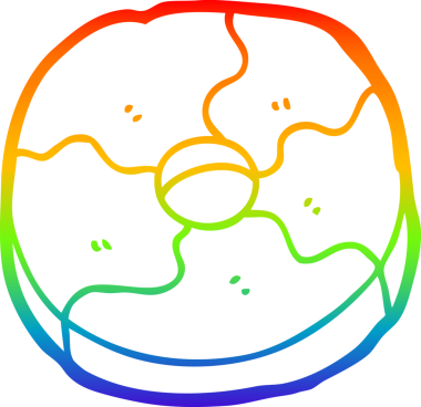 gökkuşağı gradyan çizimi bir insan tarafından çizilmiş bir çizgi film bisküvisi