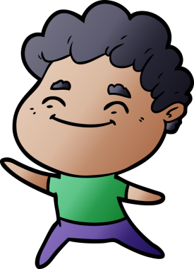 Bir insan tarafından çizilmiş çizgi film dostu bir adam.