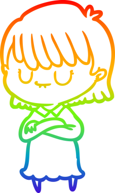 gökkuşağı gradyan çizimi bir insan tarafından çizilmiş bir karikatür kadın