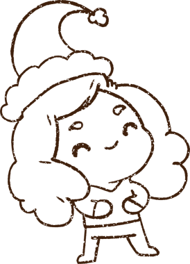 Bir insan tarafından çizilen neşeli kadın kömürü.