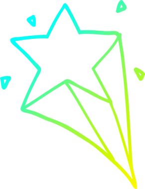 Bir insan tarafından çizilmiş bir çizgi film yıldızının soğuk gradyan çizimi