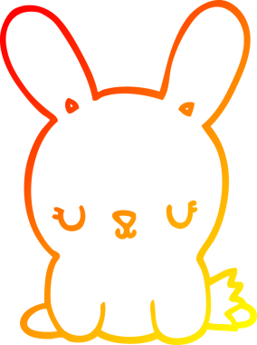 Bir insan tarafından çizilmiş sevimli bir tavşan çizimi.