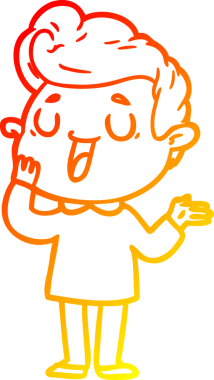 Bir insan tarafından çizilmiş mutlu bir çizgi film karakteri çizimi.