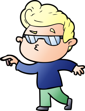 Bir insan tarafından çizilmiş havalı bir çizgi film.