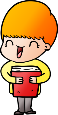 Bir insan tarafından çizilmiş mutlu çizgi film çocuğu.