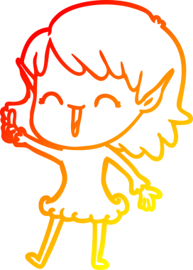 Bir insan tarafından çizilmiş çizgi film karakteri bir elf kızı çizimi