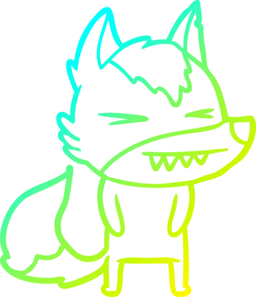 Bir insan tarafından çizilmiş kızgın bir kurt çizgi filmi.