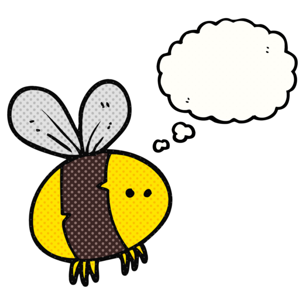 Bir insan tarafından çizilmiş serbest çizim balon karikatür arısı.