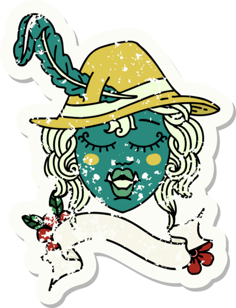 Retro Dövme Biçimli Ork karakteri bir insan tarafından çizildi