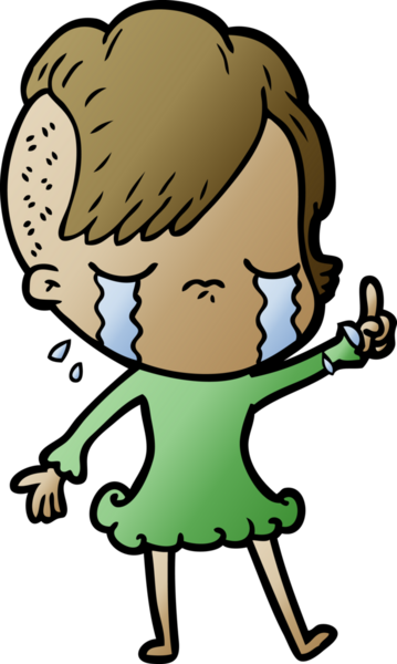 Bir insan tarafından çizilmiş ağlayan bir kız.