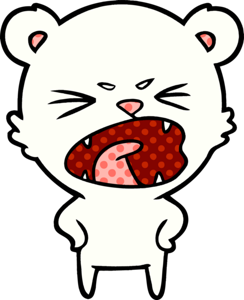 Bir insan tarafından çizilmiş kızgın kutup ayısı çizgi filmi.