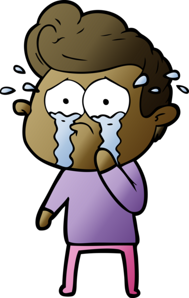 Bir insan tarafından çizilmiş ağlayan bir karikatür.