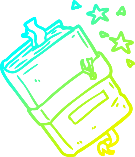 Bir cadının insan tarafından çizilmiş büyü kitabının soğuk gradyan çizgileri.