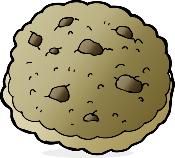 Bir insan tarafından çizilmiş çikolatalı kurabiye karikatürü.