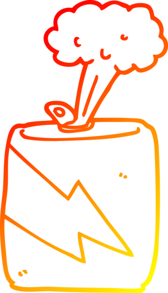 Bir insan tarafından çizilmiş karikatür soda kutusunun sıcak gradyan çizgisi.