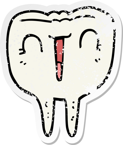 Bir insan tarafından çizilmiş mutlu bir çizgi film çıkartması.