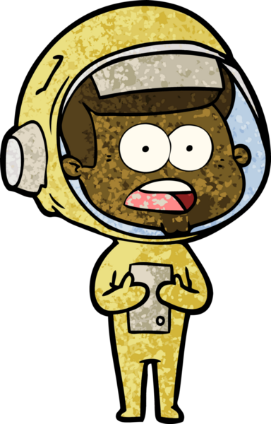 Karikatür bir insan tarafından çizilen astronotu şaşırttı.