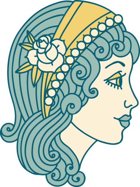 Bir insan tarafından çizilmiş çingene kafasının sembolik dövmesi.