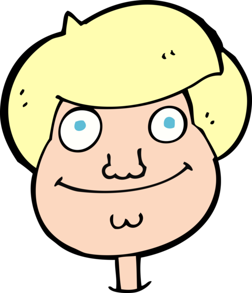 Bir insan tarafından çizilmiş mutlu çocuk yüzü.