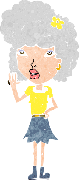 Bir insan tarafından çizilmiş karikatür kadın.