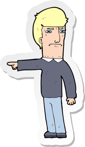 Bir insan tarafından çizilmiş bir karikatür adamın çıkartması.