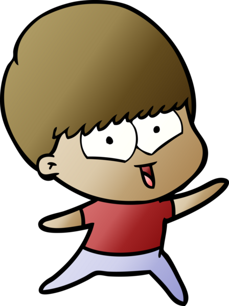 Bir insan tarafından çizilmiş mutlu çocuk çizgi filmi.