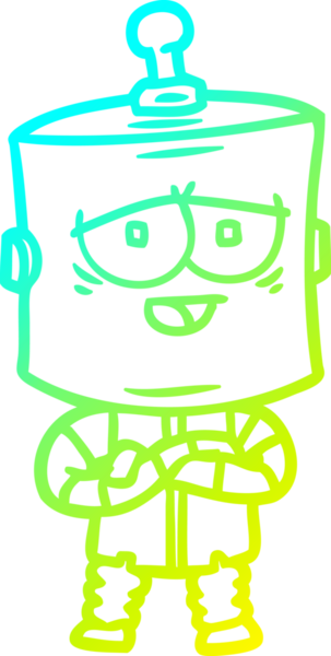 Bir insan tarafından çizilmiş soğuk gradyan robot çizimi