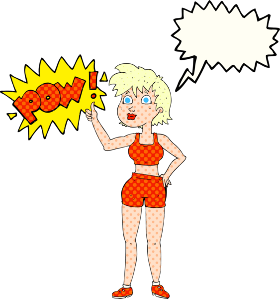 Mutlu jimnastik salonundaki kadın bir insan tarafından çizilmiş.