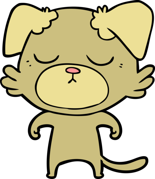 Bir insan tarafından çizilmiş şirin bir çizgi film köpeği.