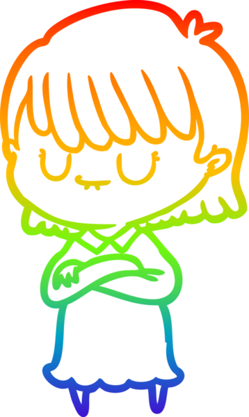 gökkuşağı gradyan çizimi bir insan tarafından çizilmiş bir karikatür kadın