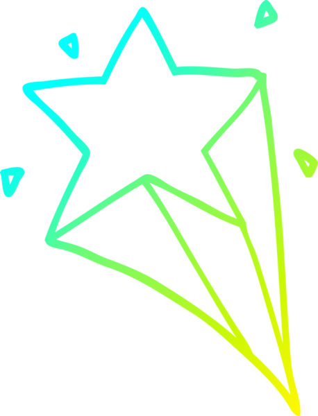 Bir insan tarafından çizilmiş bir çizgi film yıldızının soğuk gradyan çizimi