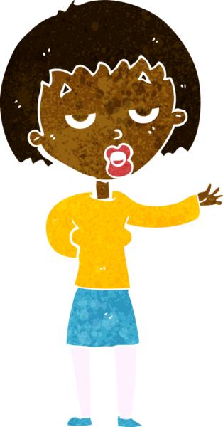 Bir insan tarafından çizilmiş, sıkılmış bir kadın.