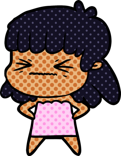 Bir insan tarafından çizilmiş kızgın bir kız.