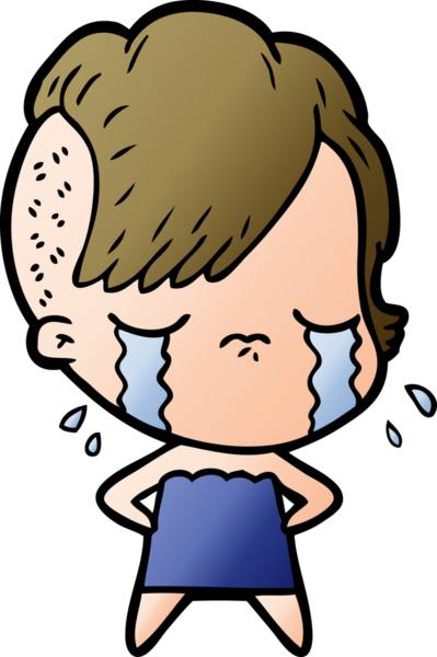 Bir insan tarafından çizilmiş ağlayan bir kız.