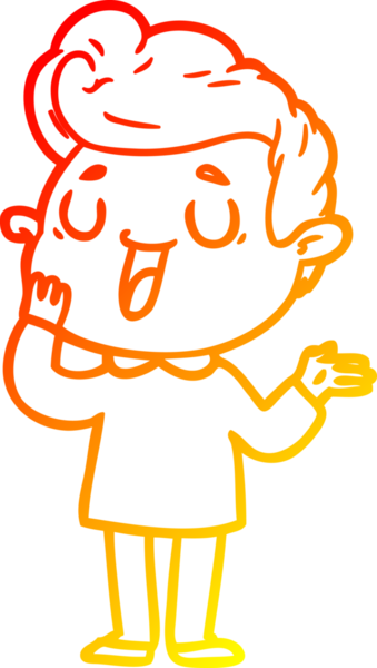 Bir insan tarafından çizilmiş mutlu bir çizgi film karakteri çizimi.