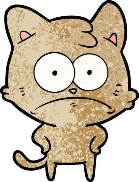 bir insan tarafından çizilmiş sinirli bir kedi.