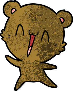 Bir insan tarafından çizilmiş mutlu ayı karikatürü