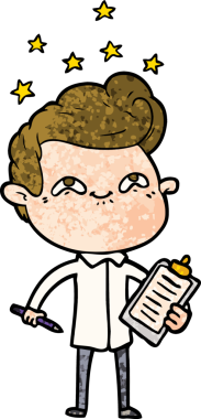 Bir insan tarafından çizilmiş heyecanlı bir çizgi film.