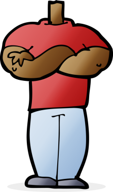 katlanmış kollu karikatür gövdesi (bir insan tarafından çizilen ve eşleştirilen karikatürler)