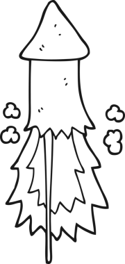 bir insan tarafından çizilmiş havai fişek karikatürü