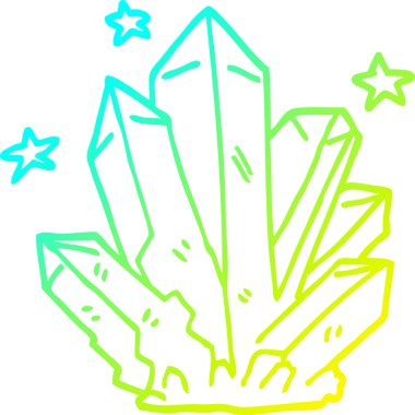 Bir insanın çizdiği sihirli kristalin soğuk gradyan çizgisi