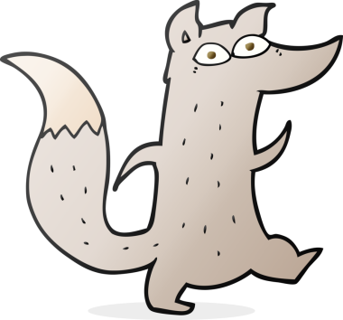 Bir insan tarafından çizilmiş serbest çizilmiş şirin bir kurt.