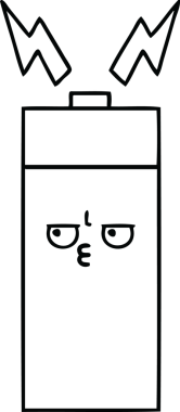 Bir insan tarafından çizilmiş bir pilin çizgi çizimi