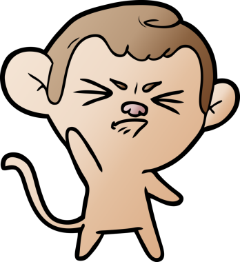 Bir insan tarafından çizilmiş sinir bozucu bir maymun.