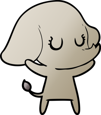 Bir insan tarafından çizilmiş şirin bir fil.