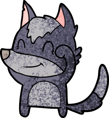 Bir insan tarafından çizilmiş dost canlısı bir kurt.