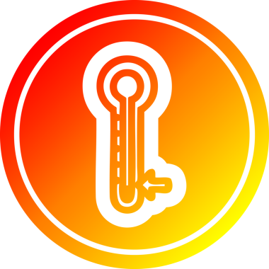 Bir insan tarafından çizilmiş düşük sıcaklık dairesel simgesi