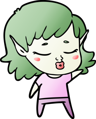 Bir insan tarafından çizilmiş güzel elf kızı.