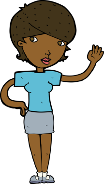 Bir insan tarafından çizilmiş karikatür kadın.