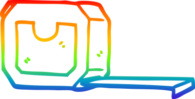 gökkuşağı gradyan çizgi çizimi bir insan tarafından çizilmiş mezura